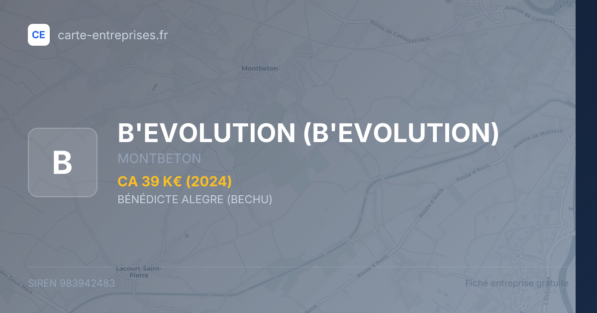 B'EVOLUTION — 983942483 — fiche entreprise