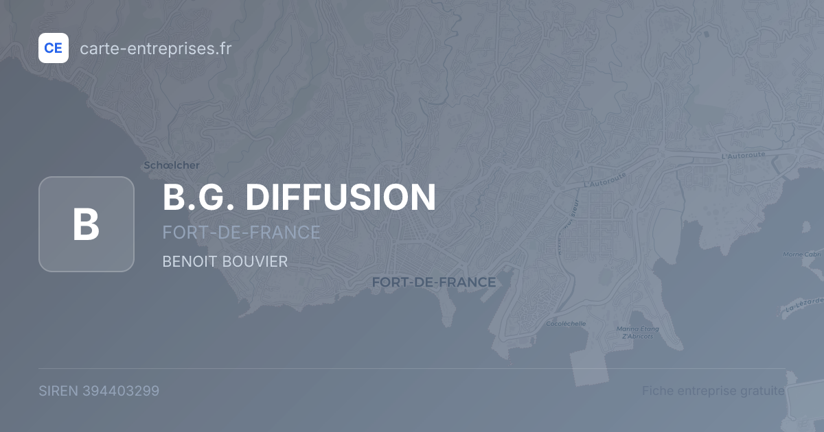 B.G. DIFFUSION — 394403299 — fiche entreprise