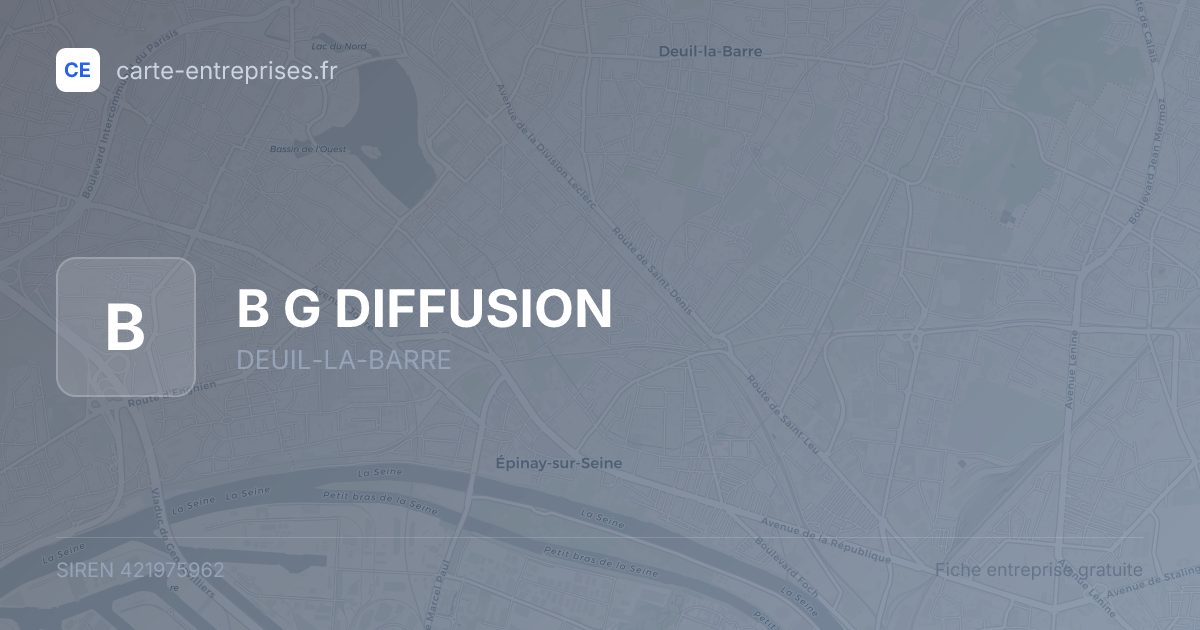 B G DIFFUSION — 421975962 — fiche entreprise
