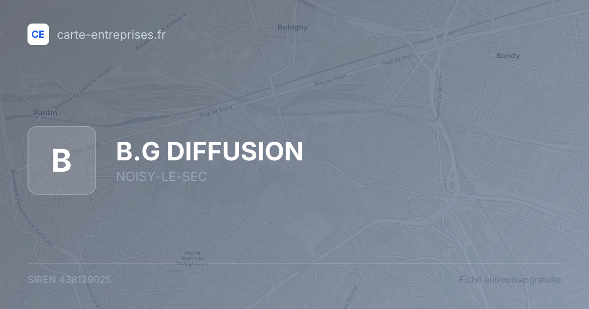 B.G DIFFUSION — 438129025 — fiche entreprise