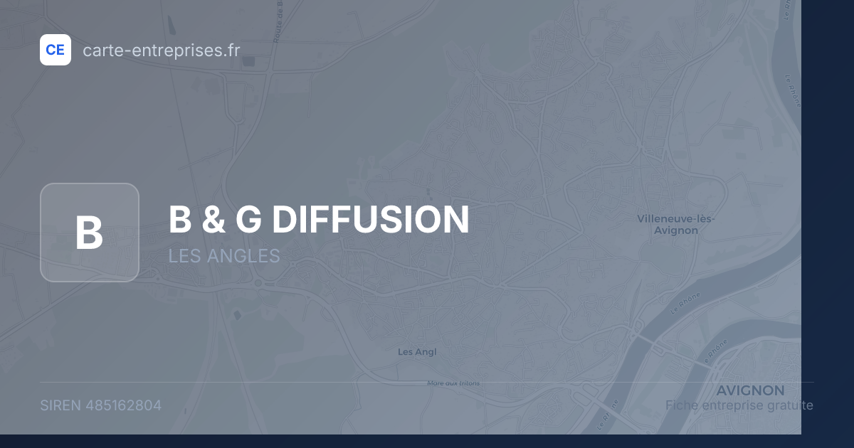 B & G DIFFUSION — 485162804 — fiche entreprise