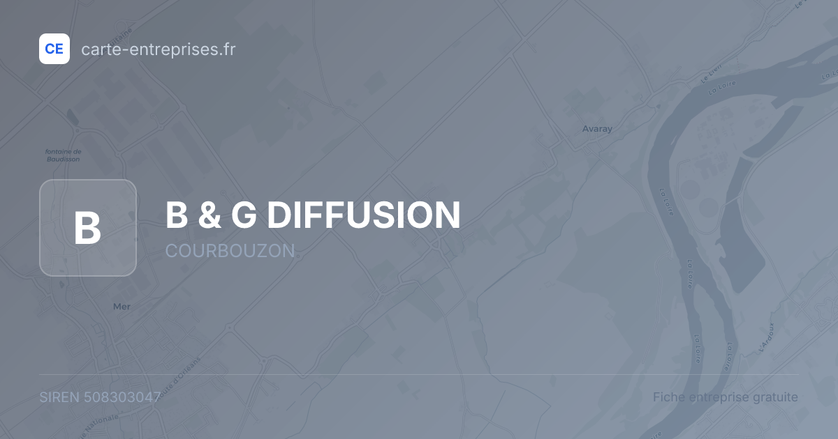 B & G DIFFUSION — 508303047 — fiche entreprise