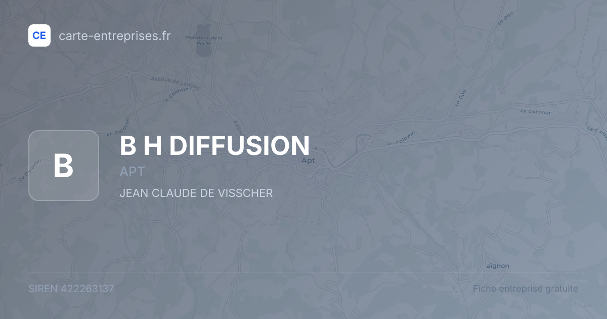 B H DIFFUSION — 422263137 — fiche entreprise