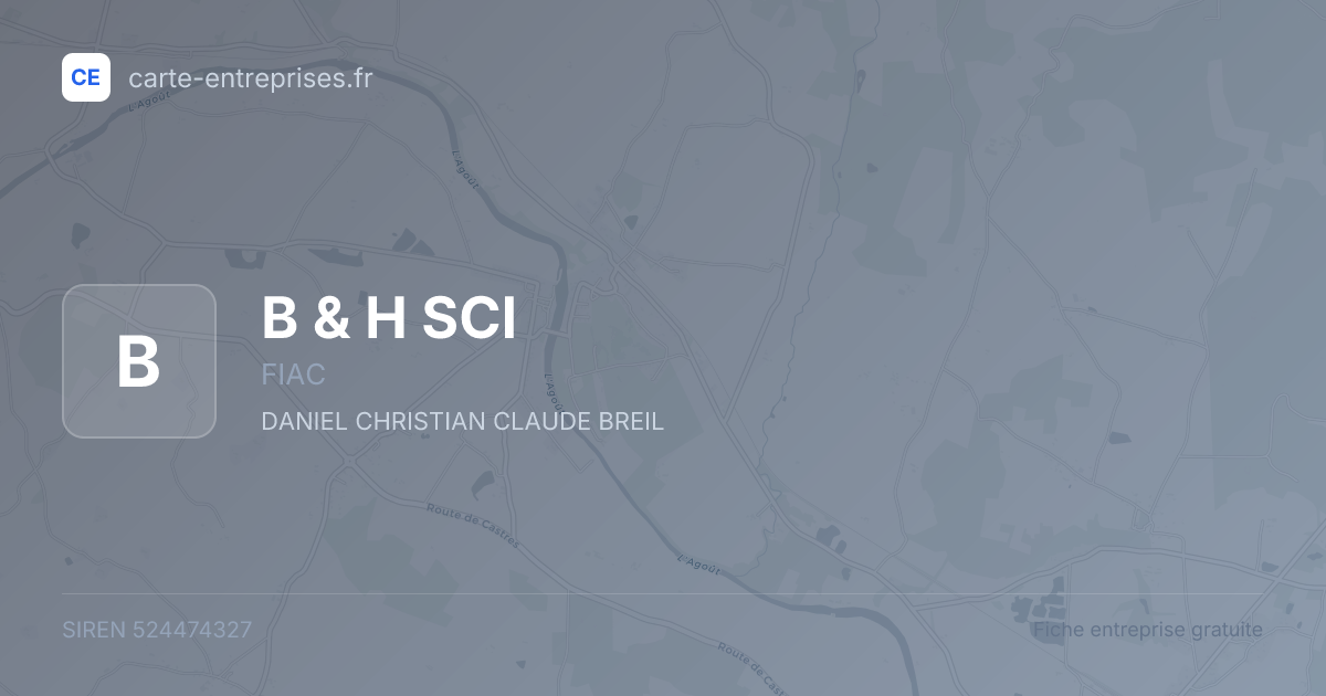 B & H SCI — 524474327 — fiche entreprise