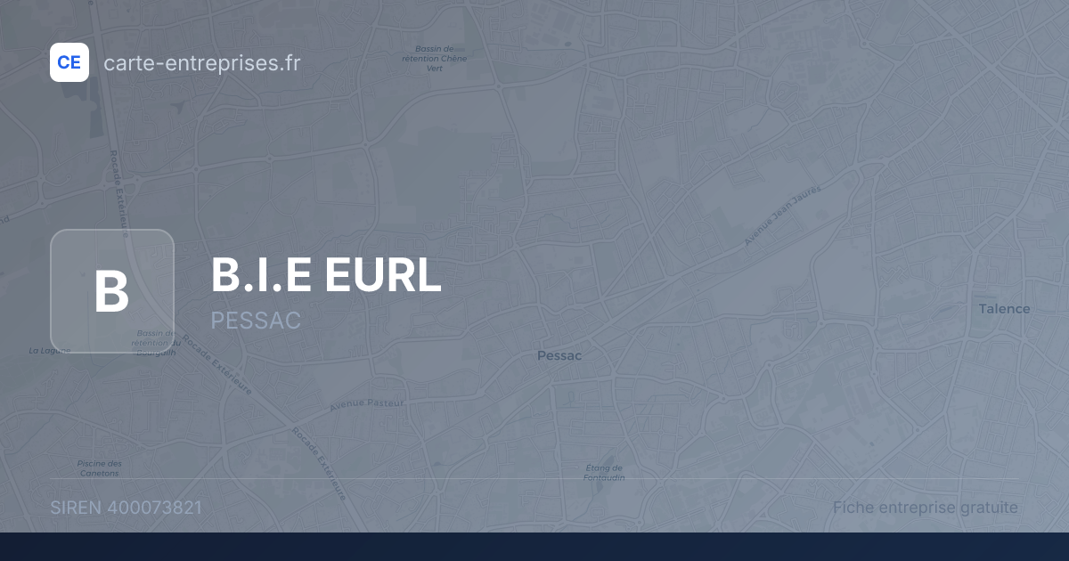 B.I.E EURL — 400073821 — fiche entreprise