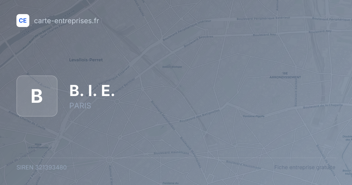 B. I. E. — 321393480 — fiche entreprise