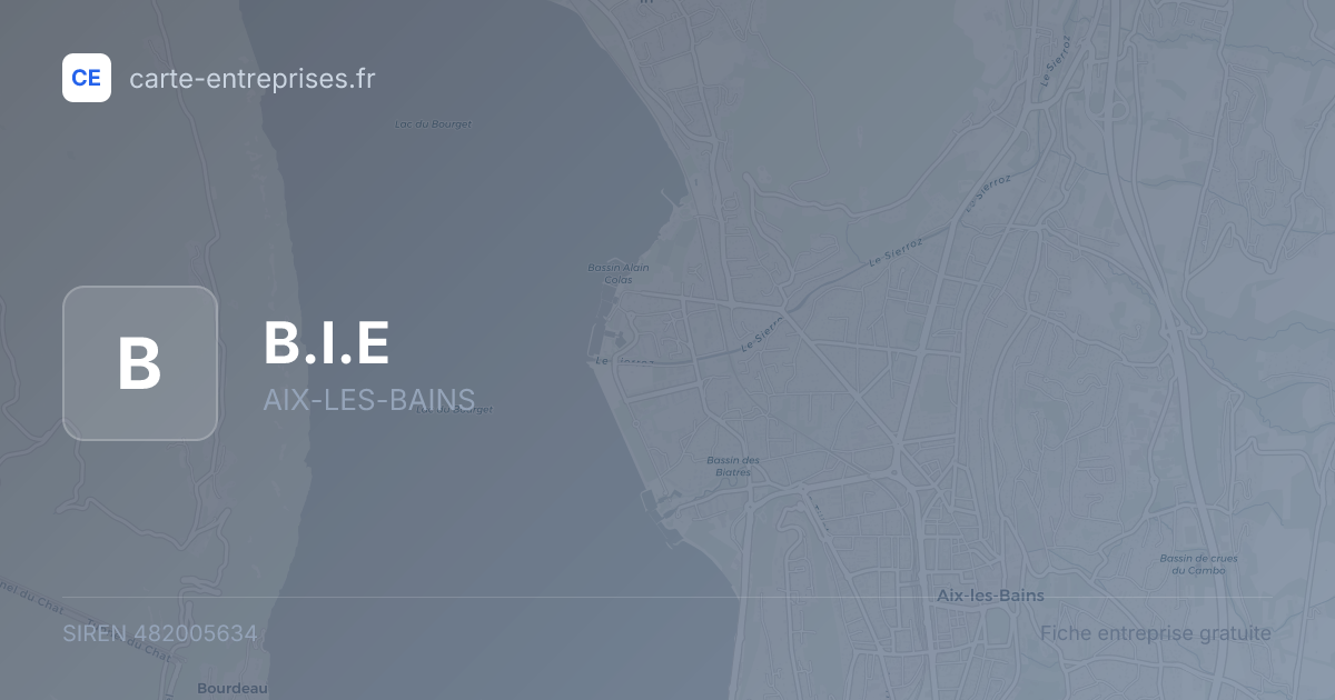 B.I.E — 482005634 — fiche entreprise