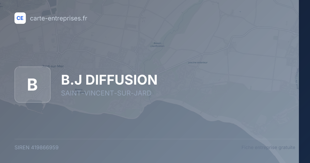 B.J DIFFUSION — 419866959 — fiche entreprise