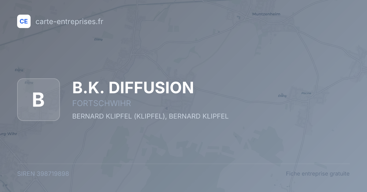 B.K. DIFFUSION — 398719898 — fiche entreprise