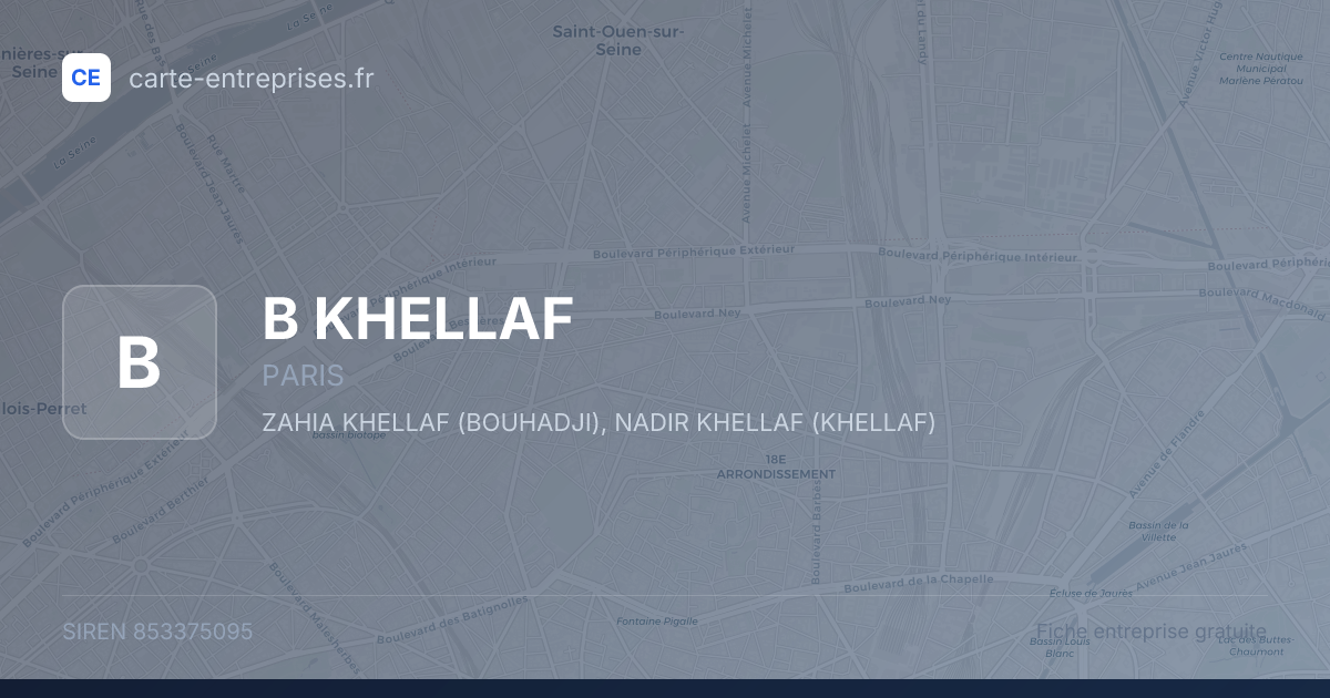 B KHELLAF — 853375095 — fiche entreprise
