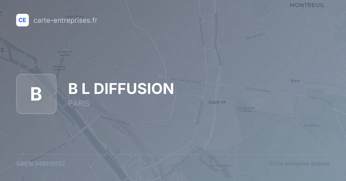 B L DIFFUSION — 348619552 — fiche entreprise