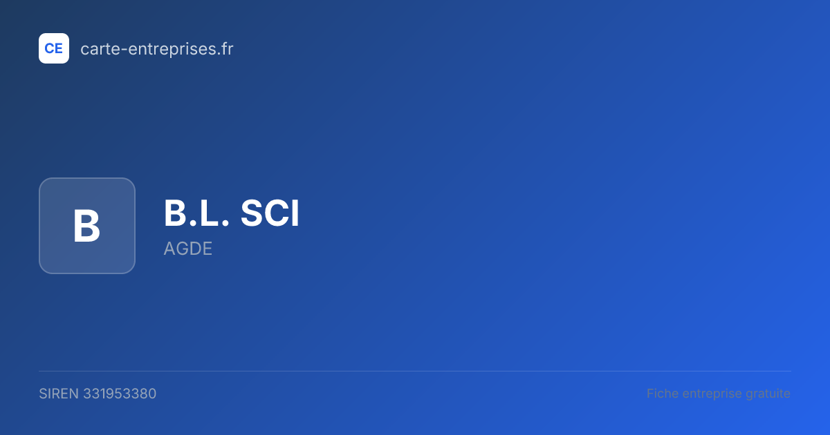 B.L. SCI — 331953380 — fiche entreprise