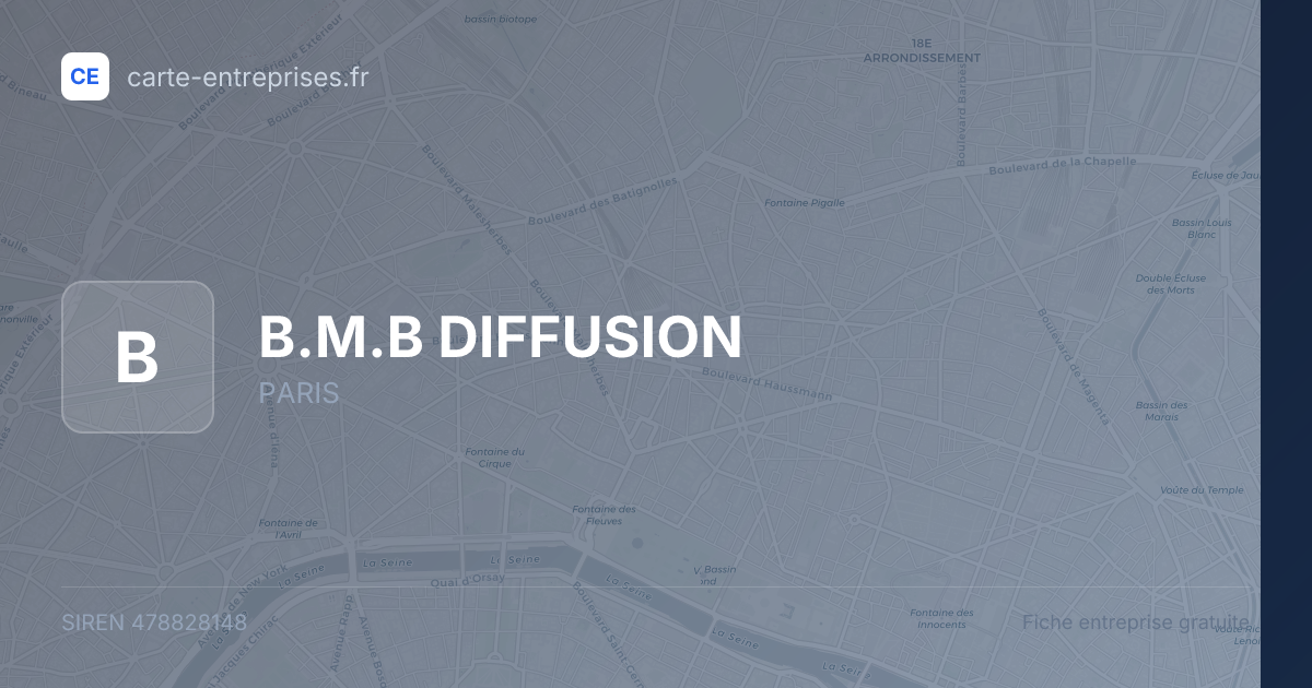 B.M.B DIFFUSION — 478828148 — fiche entreprise