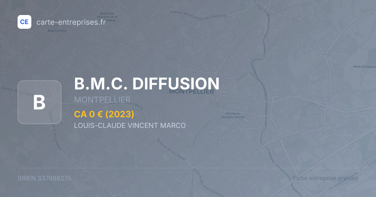 B.M.C. DIFFUSION — 337888275 — fiche entreprise