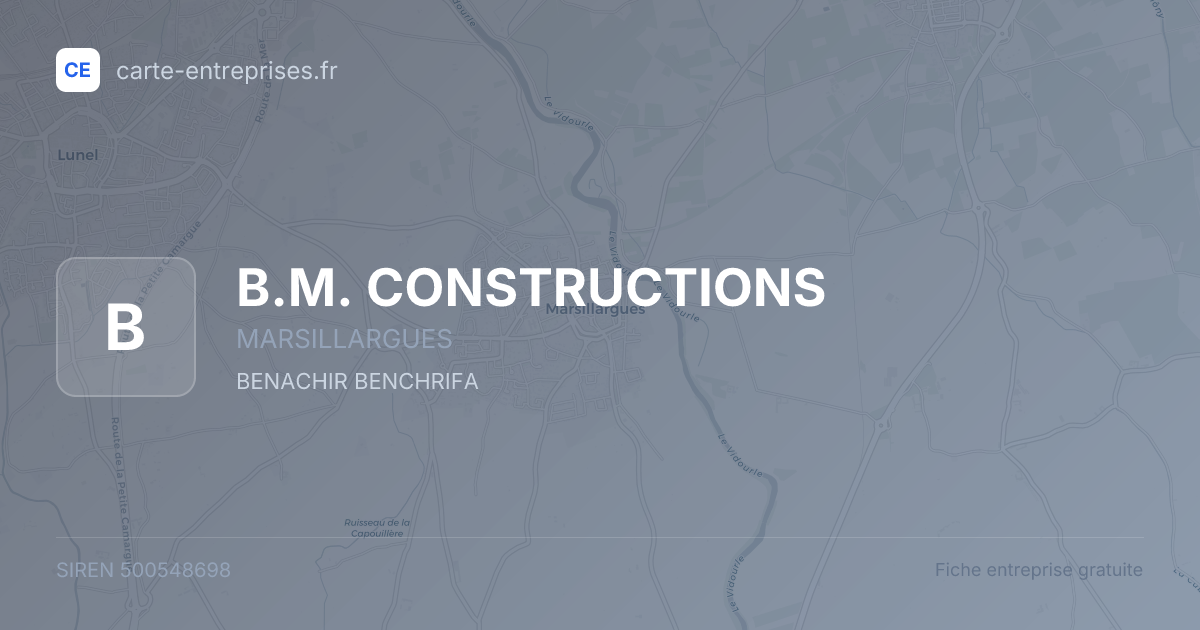 B.M. CONSTRUCTIONS — 500548698 — fiche entreprise