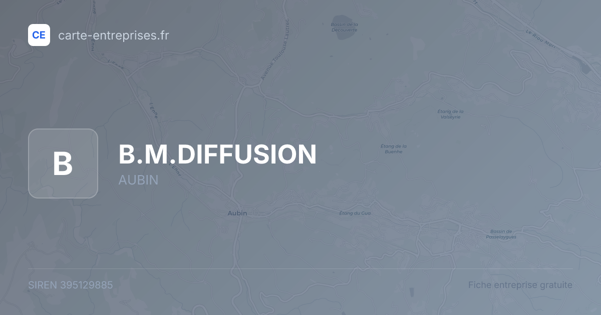 B.M.DIFFUSION — 395129885 — fiche entreprise