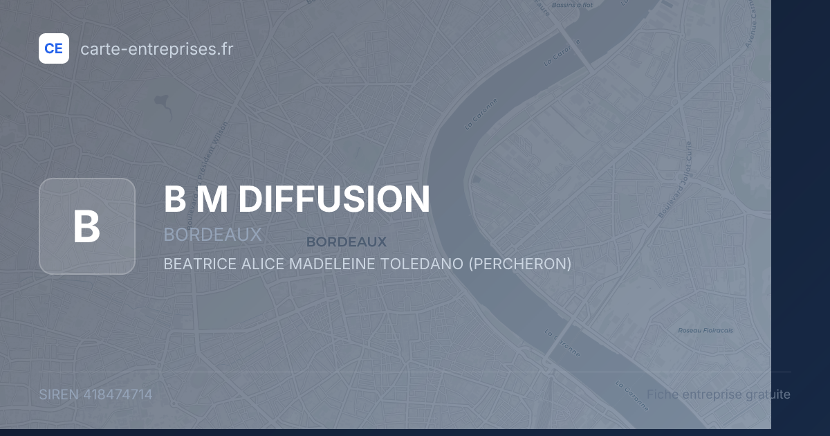 B M DIFFUSION — 418474714 — fiche entreprise