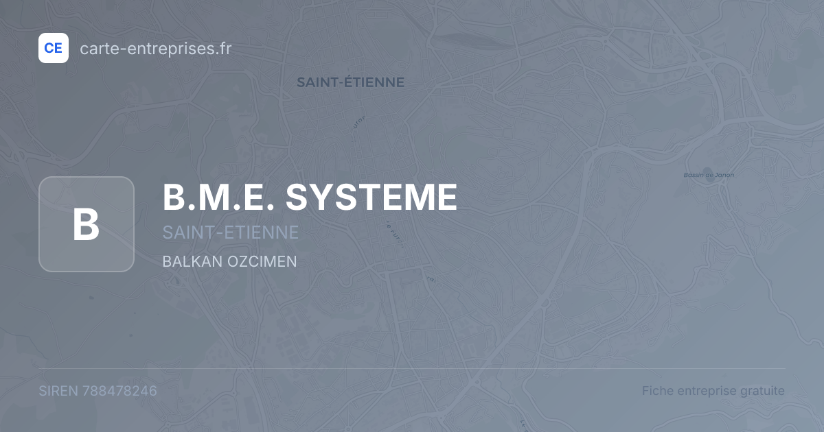 B.M.E. SYSTEME — 788478246 — fiche entreprise