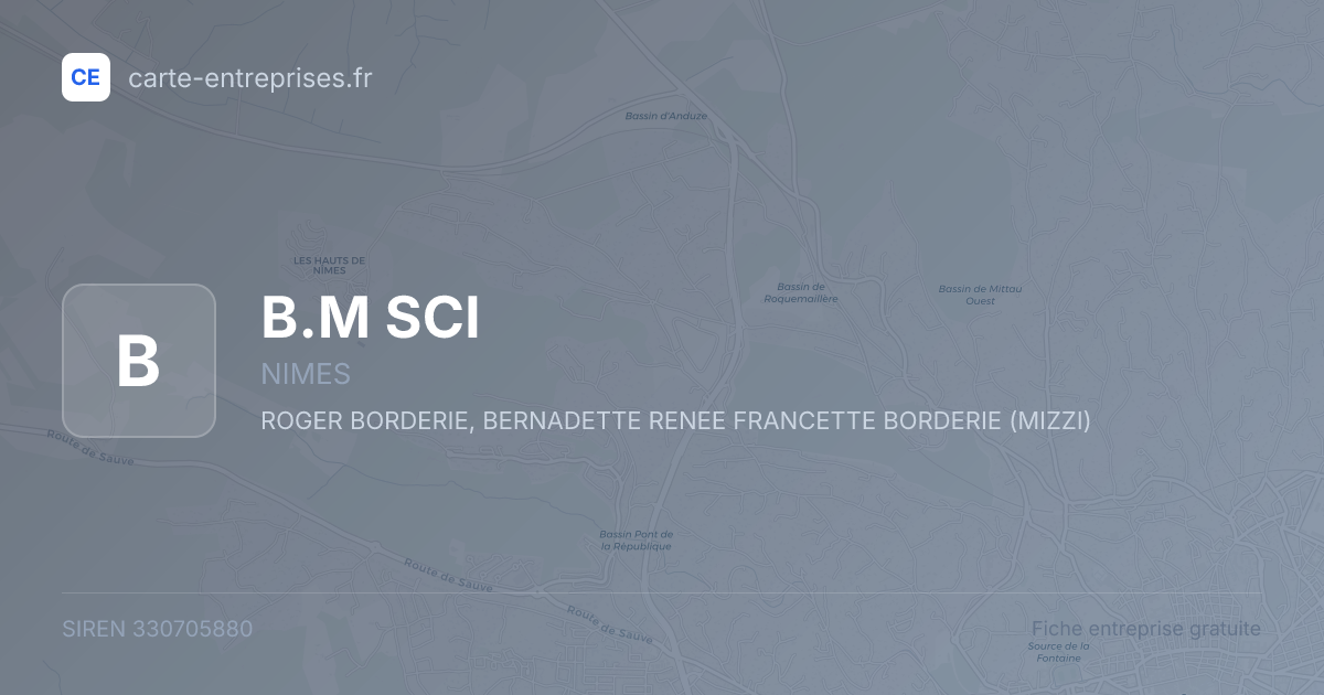 B.M SCI — 330705880 — fiche entreprise