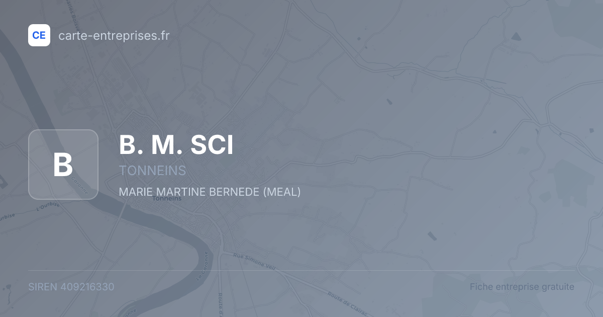 B. M. SCI — 409216330 — fiche entreprise