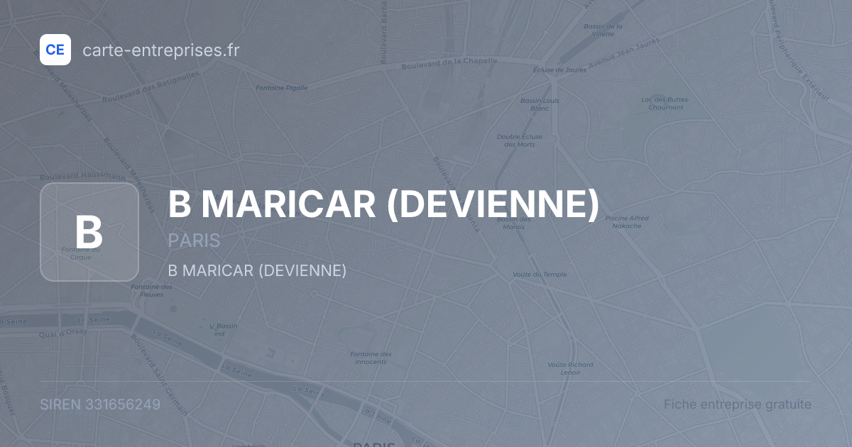 B MARICAR (DEVIENNE) — 331656249 — fiche entreprise