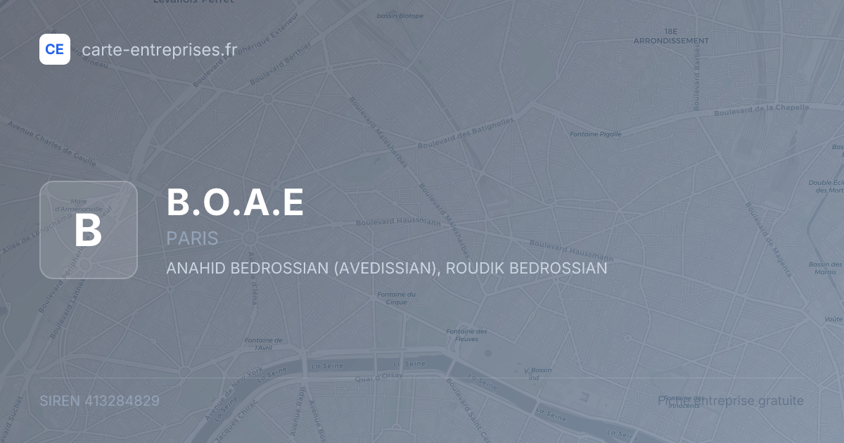 B.O.A.E — 413284829 — fiche entreprise