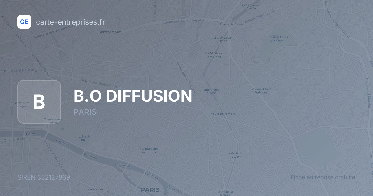B.O DIFFUSION — 332127869 — fiche entreprise