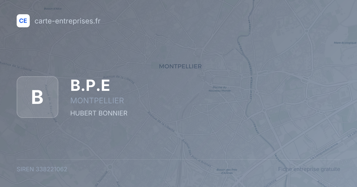 B.P.E — 338221062 — fiche entreprise