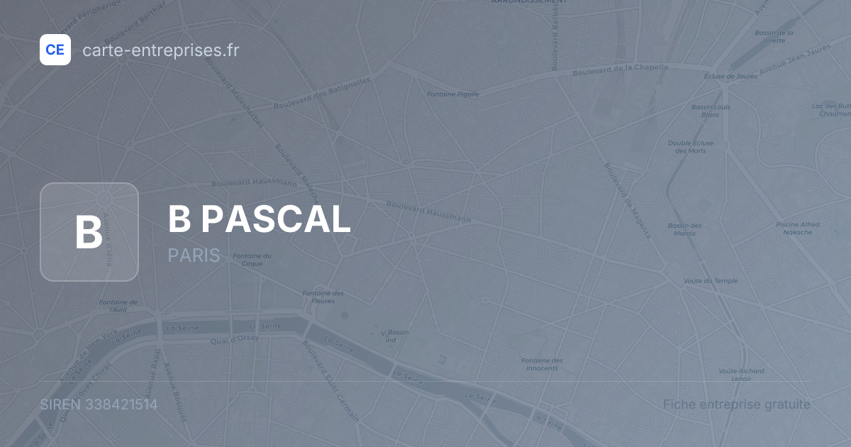 B PASCAL — 338421514 — fiche entreprise