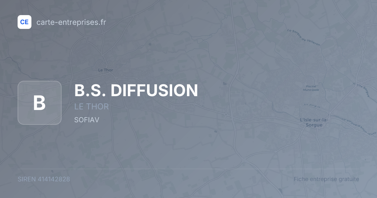 B.S. DIFFUSION — 414142828 — fiche entreprise