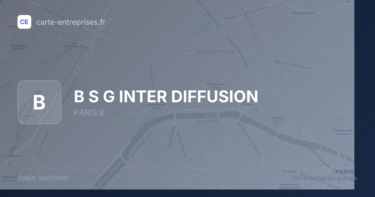 B S G INTER DIFFUSION — 348514191 — fiche entreprise