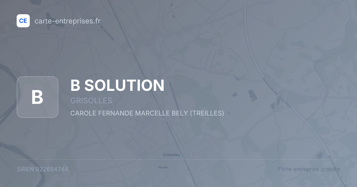 B SOLUTION — 922654744 — fiche entreprise