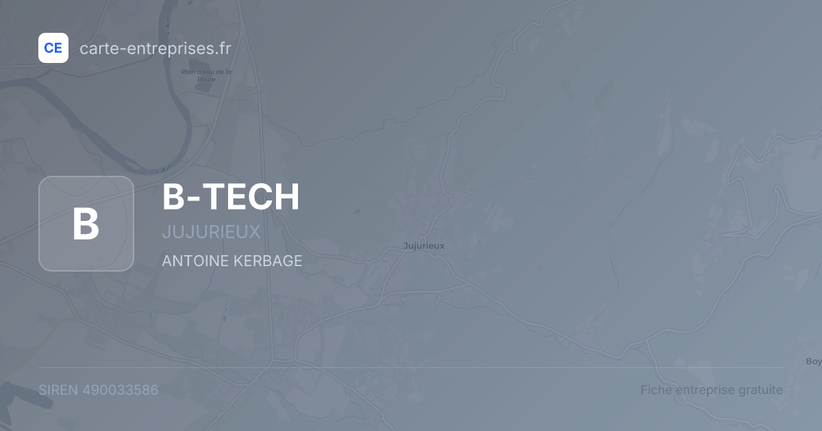 B-TECH — 490033586 — fiche entreprise