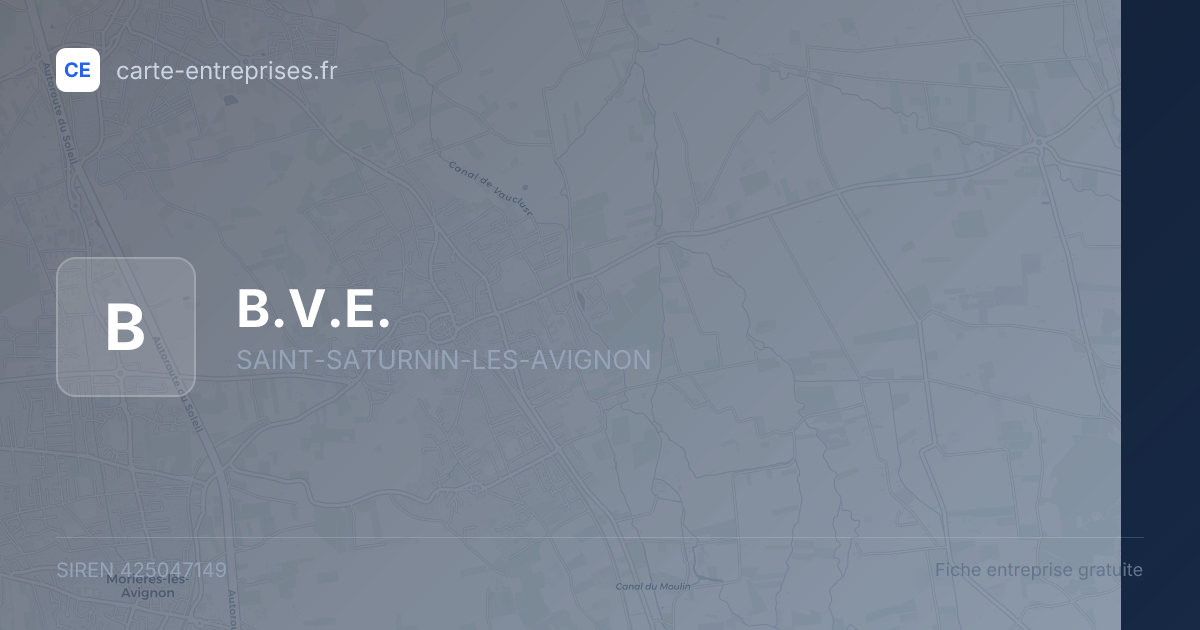 B.V.E. — 425047149 — fiche entreprise
