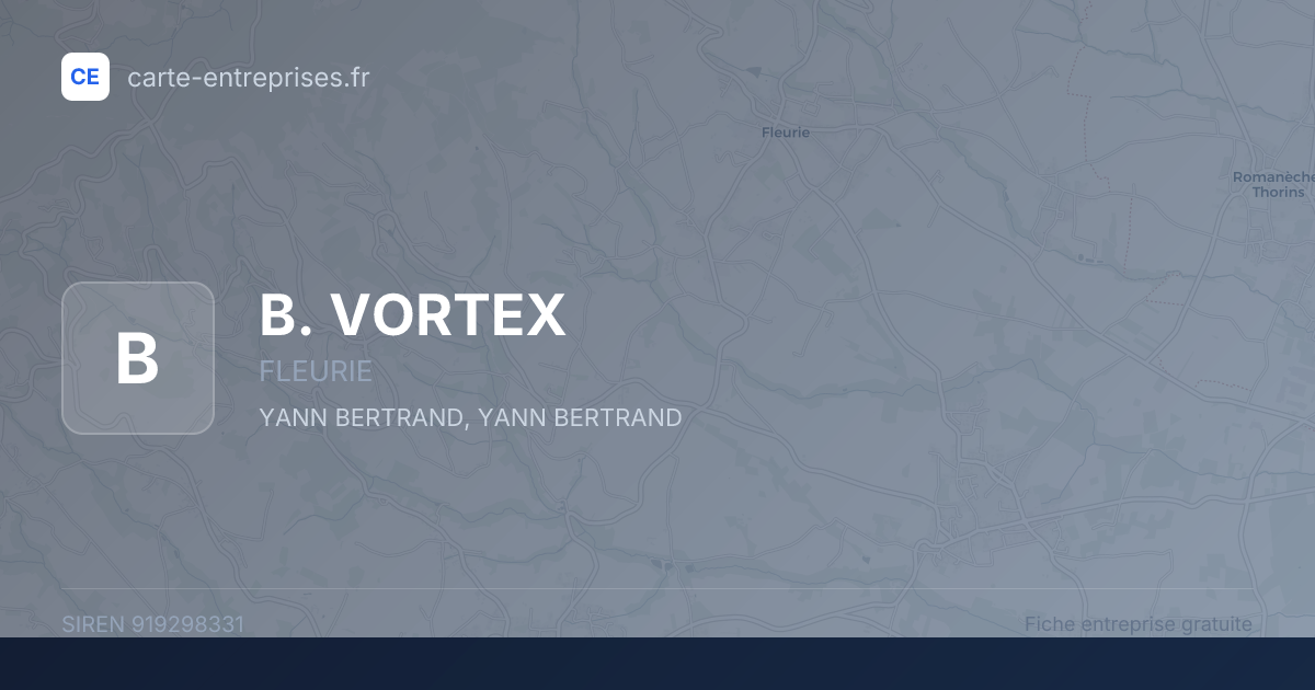 B. VORTEX — 919298331 — fiche entreprise