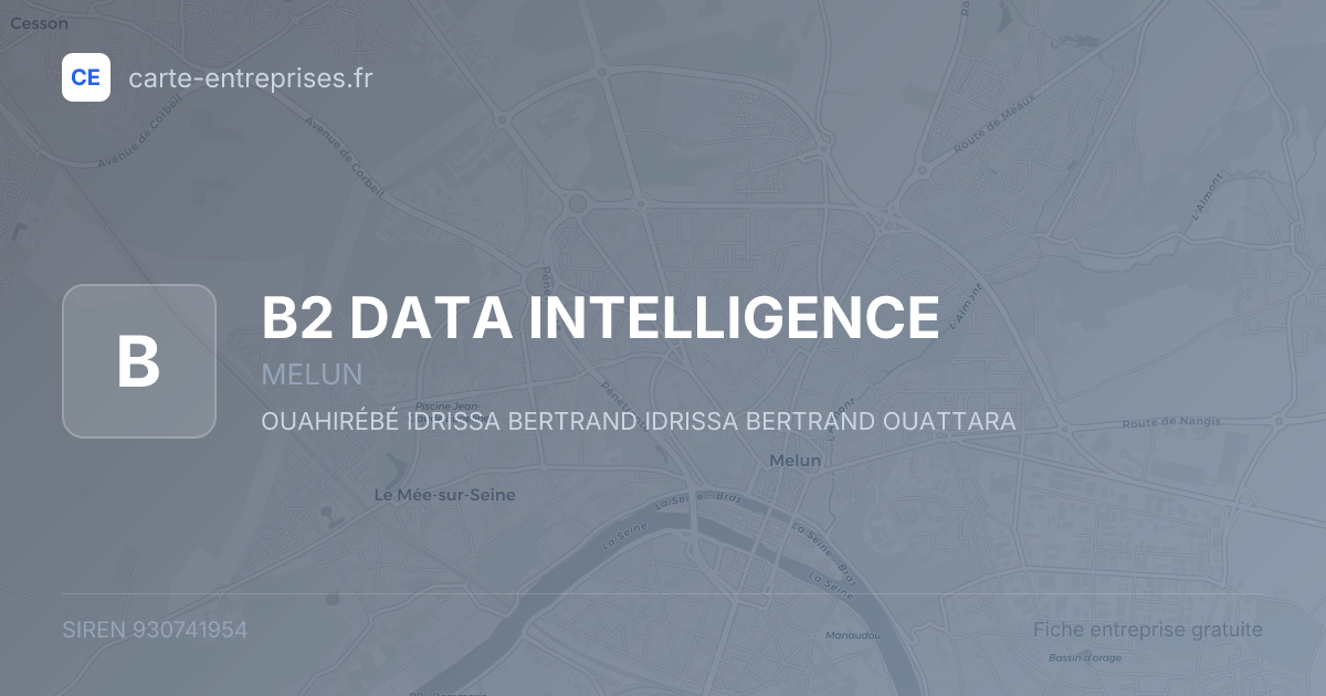 B2 DATA INTELLIGENCE — 930741954 — fiche entreprise