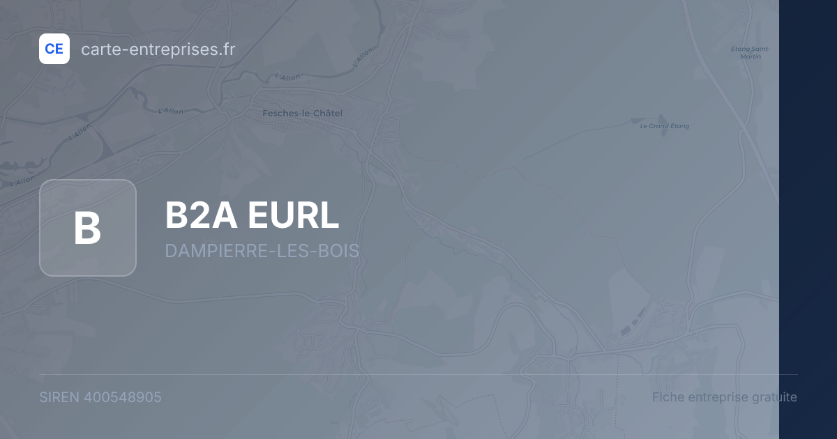 B2A EURL — 400548905 — fiche entreprise