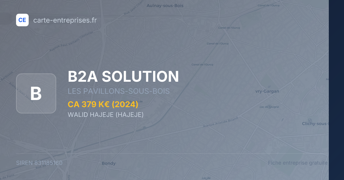 B2A SOLUTION — 831185160 — fiche entreprise