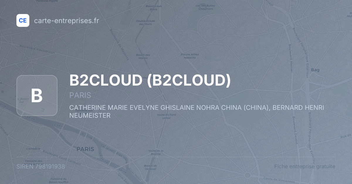 B2CLOUD — 798191938 — fiche entreprise