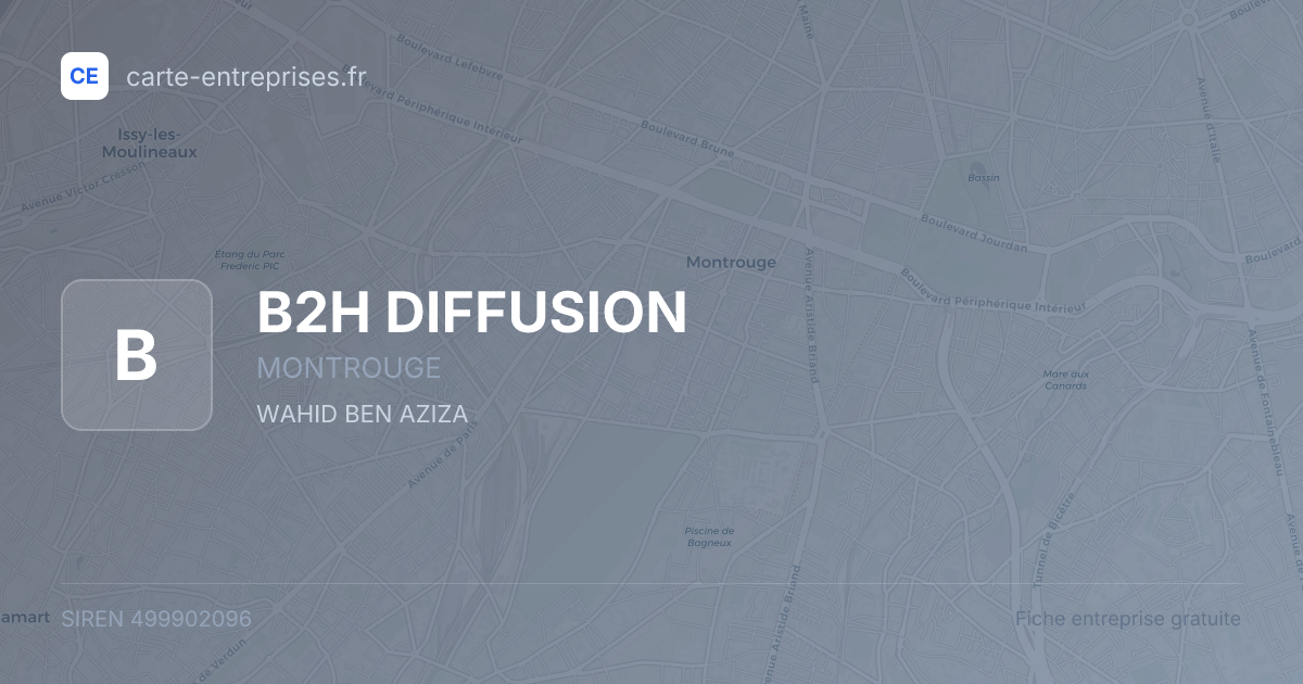 B2H DIFFUSION — 499902096 — fiche entreprise