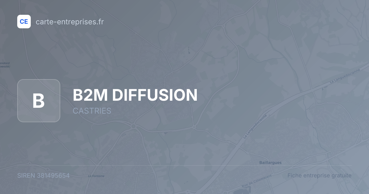 B2M DIFFUSION — 381495654 — fiche entreprise