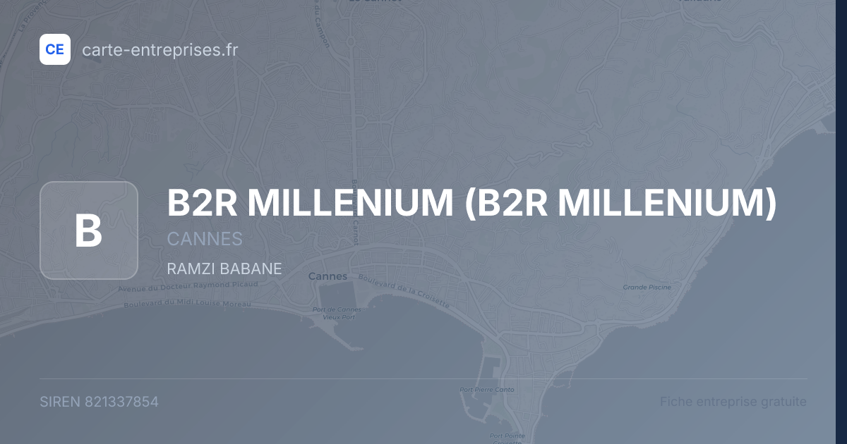 B2R MILLENIUM — 821337854 — fiche entreprise