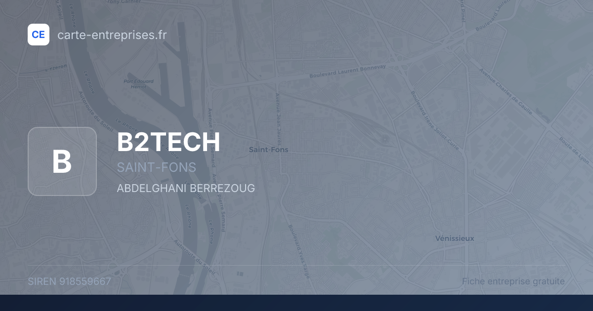 B2TECH — 918559667 — fiche entreprise