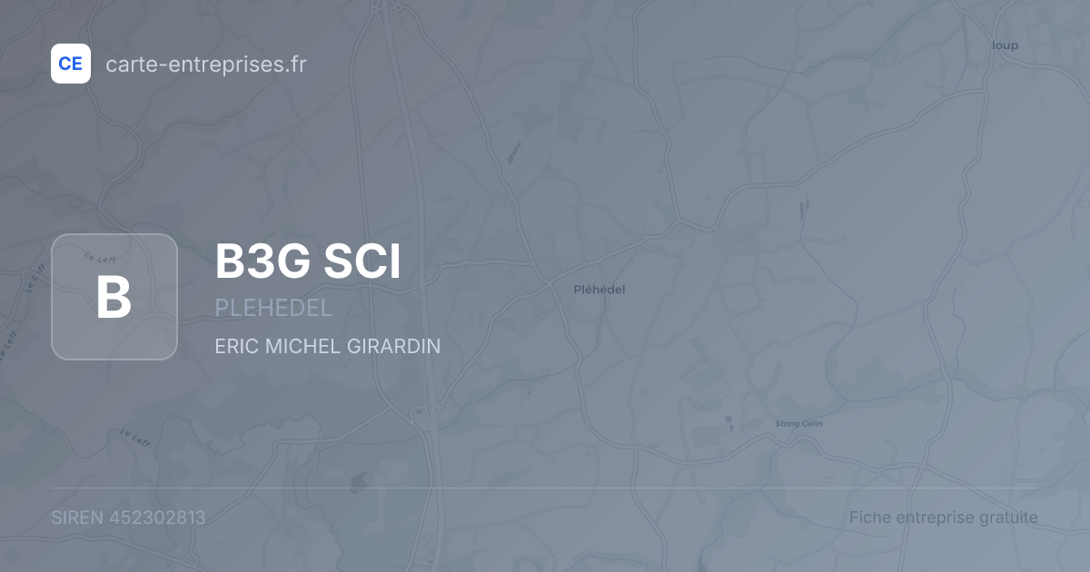 B3G SCI — 452302813 — fiche entreprise