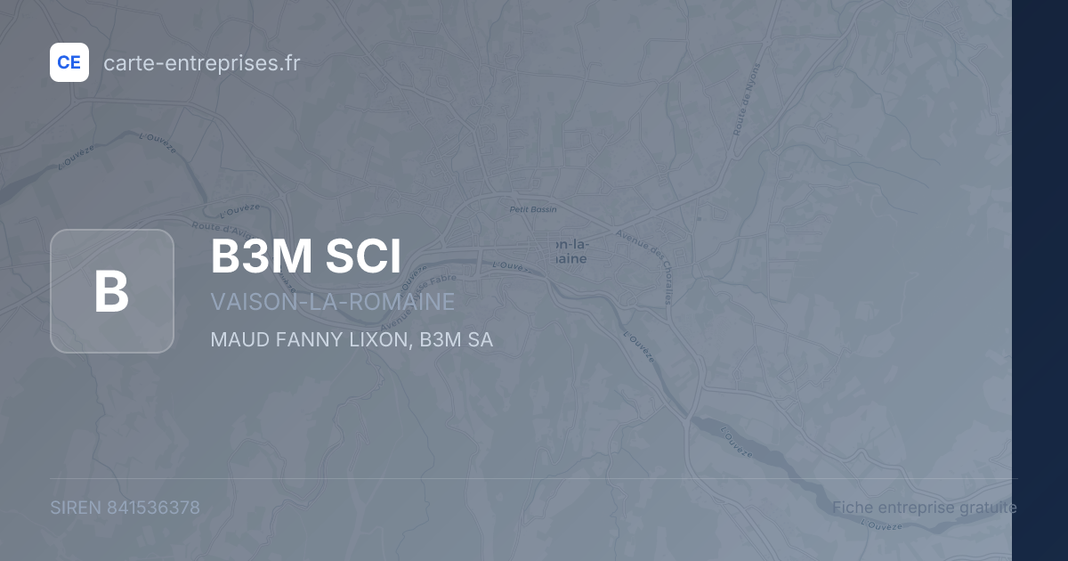 B3M SCI — 841536378 — fiche entreprise