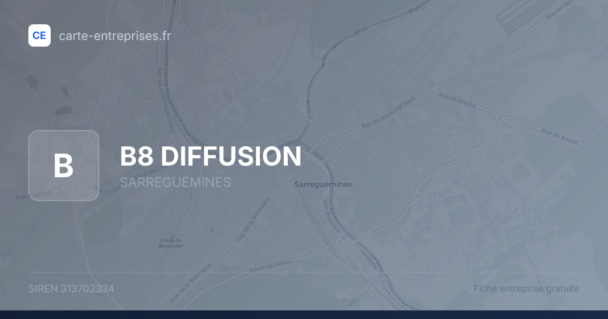 B8 DIFFUSION — 313702334 — fiche entreprise
