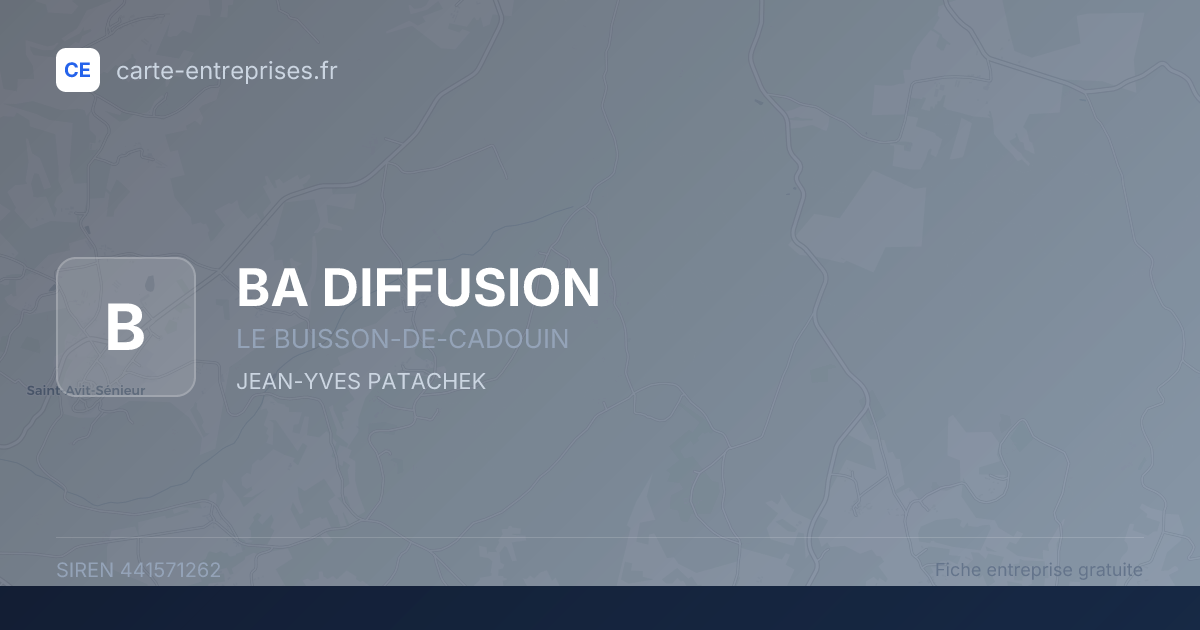 BA DIFFUSION — 441571262 — fiche entreprise
