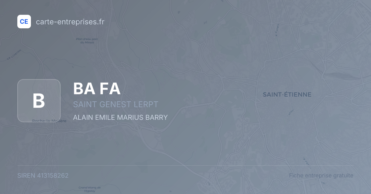 BA FA — 413158262 — fiche entreprise