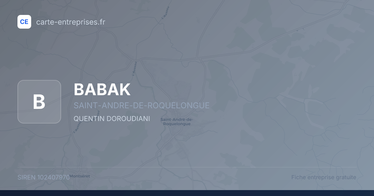 BABAK — 102407970 — fiche entreprise