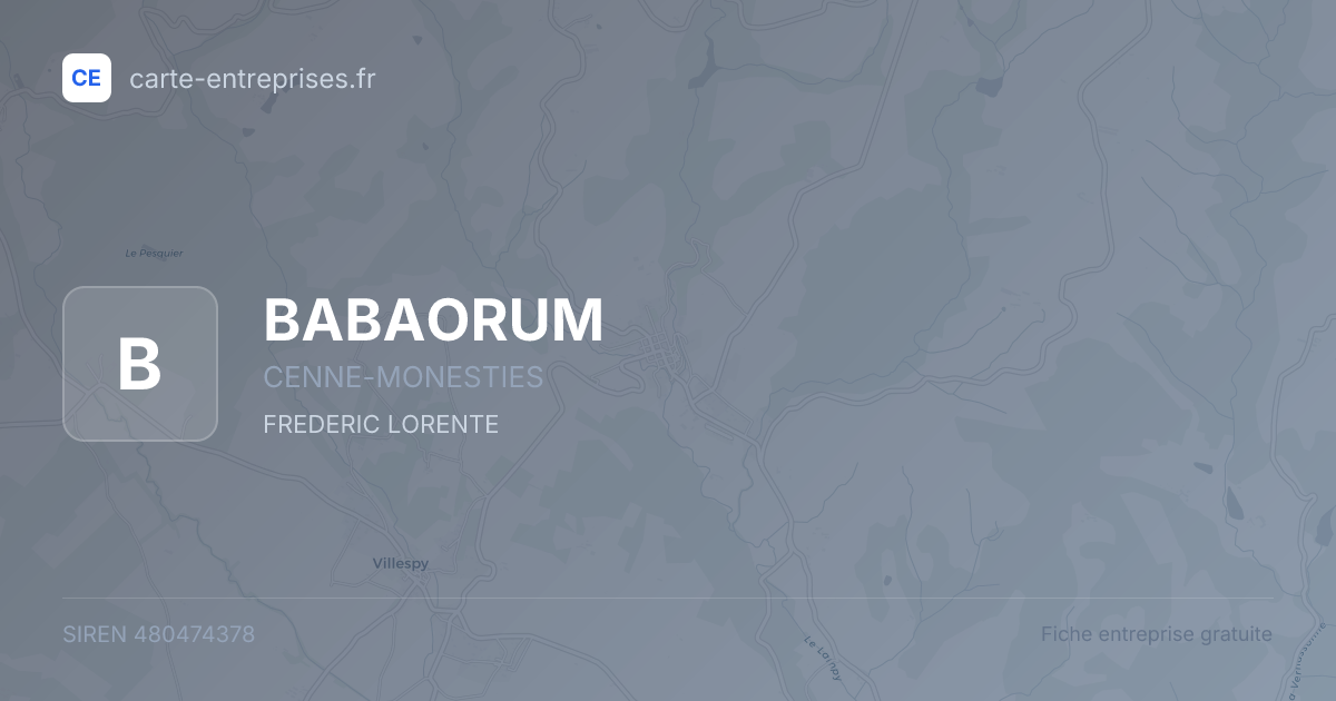 BABAORUM — 480474378 — fiche entreprise